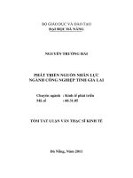 Phát triển nguồn nhân lực ngành công nghiệp tỉnh gia lai 