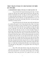 THỰC TRẠNG VỀ ĐẦU TƯ CHO NGÀNH Y TẾ THỜI KỲ 1991-2000