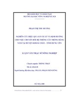 [Luận văn]nghiên cứu hiệu quả sản xuất và định hướng cho việc chuyển đổi hệ thống cây trồng hàng năm tại huyện khoái châu   tỉnh hưng yên 