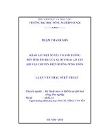 Luận văn khảo sát một số yếu tố ảnh hưởng đến tính êm dịu của xe HUYNDAI 1,25tấn khi vận chuyển trên đường nông thôn 