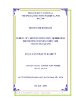 Nghiên cứu khuyến nông theo định hướng thị trường ở huyện chiêm hoá tỉnh tuyên quang 