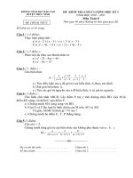 Đề và HD chấm kiểm tra HK I môn Toán 8