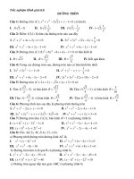 Trắc nghiệm đường tròn 10 Nguyễn Thế Thu