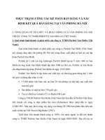 THỰC TRẠNG CÔNG TÁC KẾ TOÁN BÁN HÀNG VÀ XÁC ĐỊNH KẾT QUẢ BÁN HÀNG TẠI VĂN PHÒNG HÀ NỘI