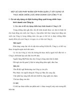 MỘT SỐ GIẢI PHÁP NHẰM GÓP PHẦN QUẢN LÝ XÂY DỰNG VÀ THỰC HIỆN CHIẾN LƯỢC KINH DOANH CỦA CÔNG TY 20