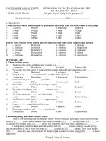 Gián án tham khảo đề thi đại học 2011