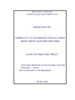 Nghiên cứu các giải pháp bù công suất phản kháng trong mạng điện phân phối 