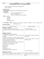 Gián án Unit 1 Tieng Anh 12 chuan