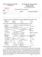Đề thi và đáp án Anh10 HKI(đề 1)