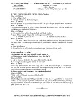 Bài soạn ĐÁP ÁN- ĐỀ THI HK I MÔN SINH 12