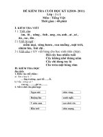 ĐỀ T.VIỆT LỚP 1 CUÔI HKI (CỰC HAY)