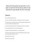 Đăng ký khai sinh quá hạn cho người sinh ra ở nước ngoài và có quốc tịch Việt Nam theo quy định của Luật quốc tịch tại cơ quan đại diện Việt Nam ở nước ngoài