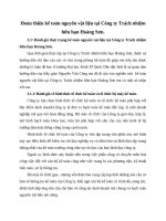 Hoàn thiện kế toán nguyên vật liệu tại Công ty Trách nhiệm hữu hạn Hoàng Sơn