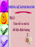 Bài giảng Chương 3 Tóm tắt và mô tả dữ liệu định lượng