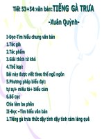 Tài liệu Tiết 54 -văn bản Tiếng gà trưa