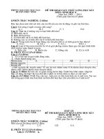 Đề thi KT chất lượng Môn Sinh 8 GD I