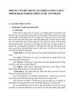 NHỮNG VẤN ĐỀ CHUNG VỀ CHIẾN LƯỢCVÀ QUY TRÌNH HOẠCH ĐỊNH CHIẾN LƯỢC SẢN PHẨM