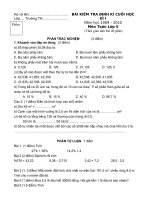 Đề kiểm tra Toán 5 cuối kì 1