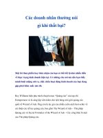 Các doanh nhân thường nói gì khi thất bại?