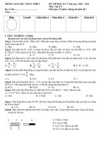 Đề thi kỳ I lý 9-12 đề- có đáp án.@