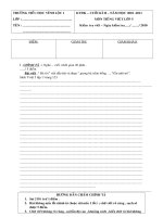 Đề kiểm tra TV học kỳ 1