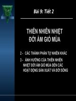 Bài giảng Bài 10: THIÊN NHIÊN NHIỆT ĐỚI ẨM GIÓ MÙA (TT)