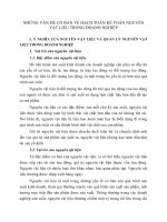 NHỮNG VẤN ĐỀ CƠ BẢN VỀ HẠCH TOÁN KẾ TOÁN NGUYÊN VẬT LIỆU TRONG DOANH NGHIỆP