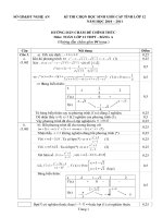 Tài liệu Đáp án  HSG Tỉnh Nghệ An môn Toán 12 bảng A