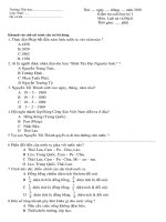 ĐỀ KIỂM TRA HK I MÔN LỊCH SỬ VÀ ĐỊA LÍ