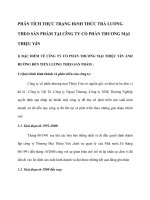 PHÂN TÍCH THỰC TRẠNG HèNH THỨC TRẢ LƯƠNG THEO SẢN PHẨM TẠI CễNG TY CỔ PHẦN THƯƠNG MẠI THIỆU YấN