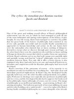 The 1780s - the immediate post-Kantian reaction Jacobi and Reinhold