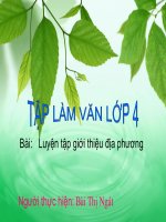 Bài giảng LUYEN GIOI THIEU DIA PHUONG