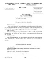 Bài soạn đề, đáp án HSG Lịch sử 9 Uông Bí