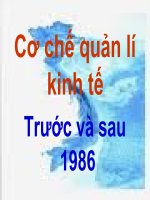 Cơ chế quản lí kinh tế sau trước và sau năm 1986 