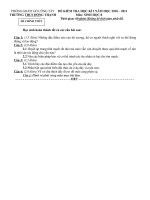 ĐỀ KT HKI SINH HỌC 8 1011 (có đáp án)