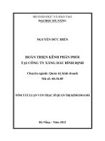 Hoàn thiện kênh phân phối tại công ty xăng dầu bình định 