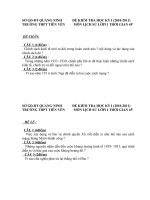 Gián án Lịch Sử: Đề thi - Đáp án 11 HK1 2010-2011