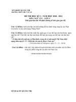 Gián án Đề thi HKI (Lớp 11 - 2010)