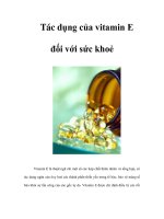Tác dụng của vitamin E đối với sức khoẻ