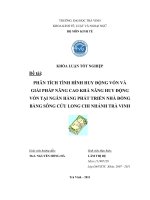 Đề tài:  PHÂN TÍCH TÌNH HÌNH HUY ĐỘNG VỐN VÀ  GIẢI PHÁP NÂNG CAO KHẢ NĂNG HUY ĐỘNG  VỐN TẠI NGÂN HÀNG PHÁT TRIỂN NHÀ ĐỒNG  BẰNG SÔNG CỬU LONG CHI NHÁNH TRÀ VINH