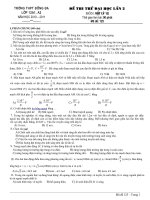 Bài soạn THI THU DH LAN 2 - DAP AN