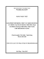 Giải pháp mở rộng cho vay khách hàng cá nhân tại ngân hàng thương mại cổ phần ngoại thương việt nam chi nhánh đà nẵng (tóm tắt)