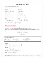 CÁC PHƯƠNG PHÁP TÌM NGUYÊN HÀM TÍCH PHÂN