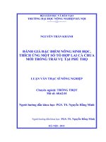 Luận văn đánh giá đặc điểm nông sinh học, thích ứng một số tổ hợp lai cà chua mới trồng trái vụ tại phú thọ 