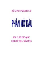 BÀI GIẢNG CƠ HỌC KẾT CẤU (Phần đầu)