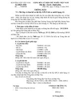 Thông báo mở lớp và bán hồ sơ thi lấy GPLX hạng A1