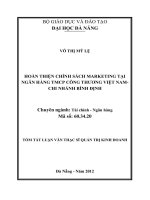 Hoàn thiện chính sách marketing tại ngân hàng TMCP công thương việt nam   chi nhánh bình định 