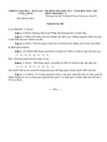 ĐỀ THI HKI MÔN SINH 9 (2010-2011)