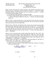 Đề thi Vật Lý HSG lớp 9 huyện Hậu Lộc năm học 2010 - 2011