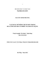 Vận dụng mô hình chỉ số đơn trong đo lường rủi ro cổ phiếu ngành xây dựng 